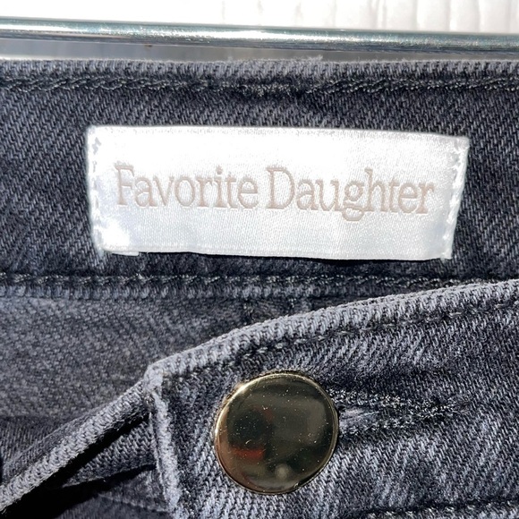NWT FAVORITE DAUGHTER Black Evelyn High Rise Slim Straight Stirrup Jean Size 24 - Picture 12 of 15